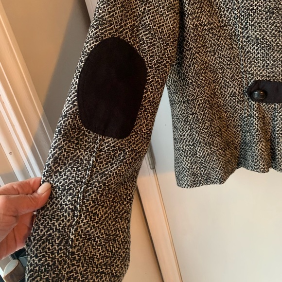 Ci Sono tweed cropped wool Black, white, gray button jacket heavy blazer. Large - Picture 7 of 9